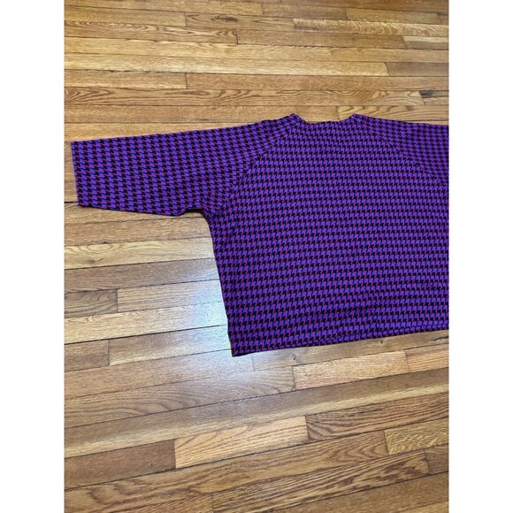 Vintage Saks Fifth Avenue Womens Sweater Size Medium Retro Purple Houndstooth - Picture 9 of 9